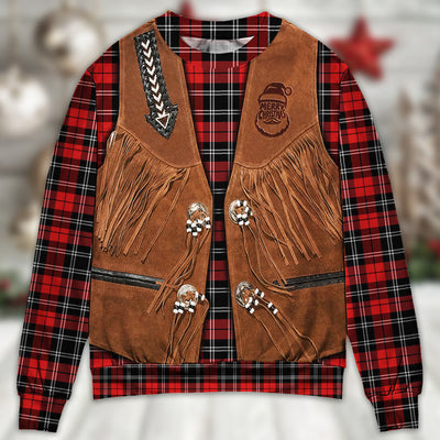 Santa Cowboy Christmas Vintage Style - Sweater - Ugly Christmas Sweaters - Owls Matrix LTD