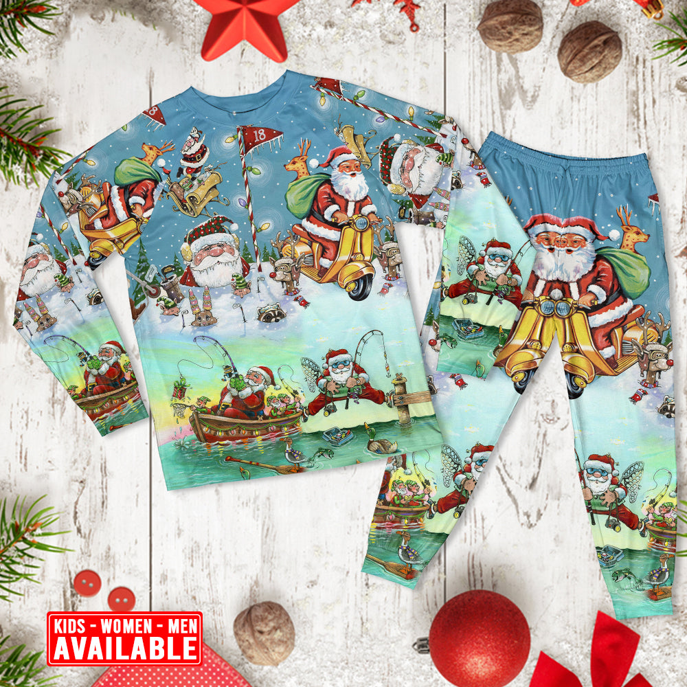 Christmas Cute Santa Claus - Pajamas Long Sleeve - Owls Matrix LTD