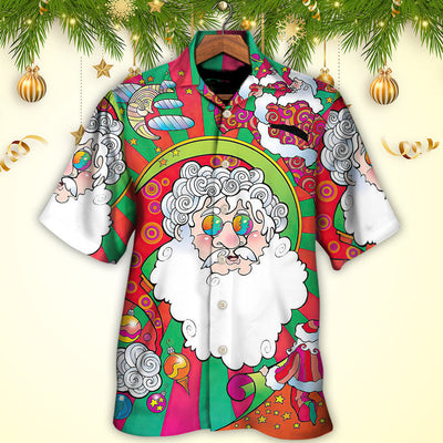 Christmas Santa Claus Psychedelic Colorful - Hawaiian Shirt - Owls Matrix LTD
