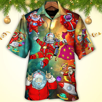 Christmas Santa Claus Astronaut Story In The Galaxy - Hawaiian Shirt - Owls Matrix LTD