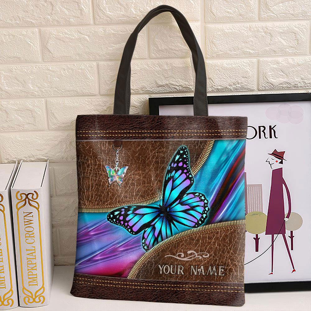 Butterfly Leather Jewelry Charm Style Personalized - Tote Bag - Owls Matrix LTD