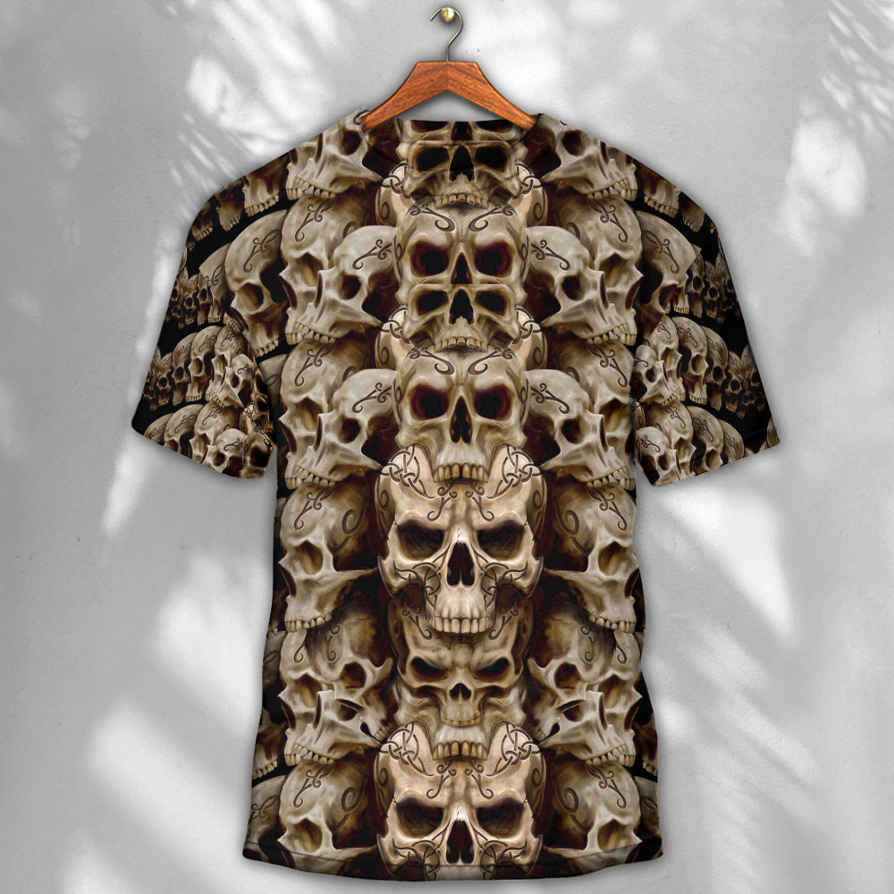 Skull Dark Inside Everyone - Round Neck T-shirt - Owls Matrix LTD