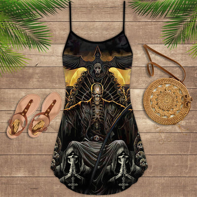Skull Grim Reaper Dark - Summer Dress - Owls Matrix LTD