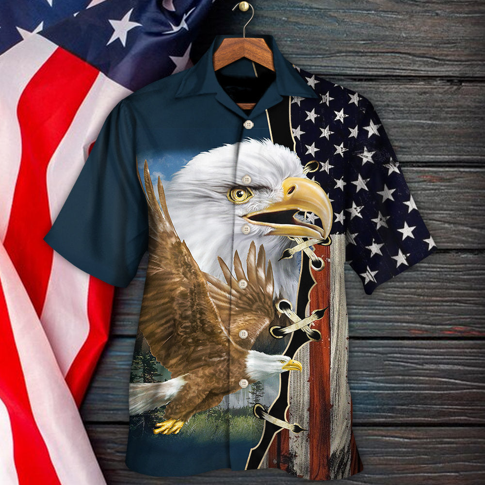 America Eagle Wildlife Faith - Hawaiian Shirt - Owls Matrix LTD