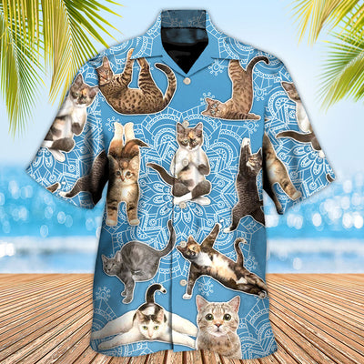 Yoga Cat Lover Mandala - Hawaiian Shirt - Owls Matrix LTD