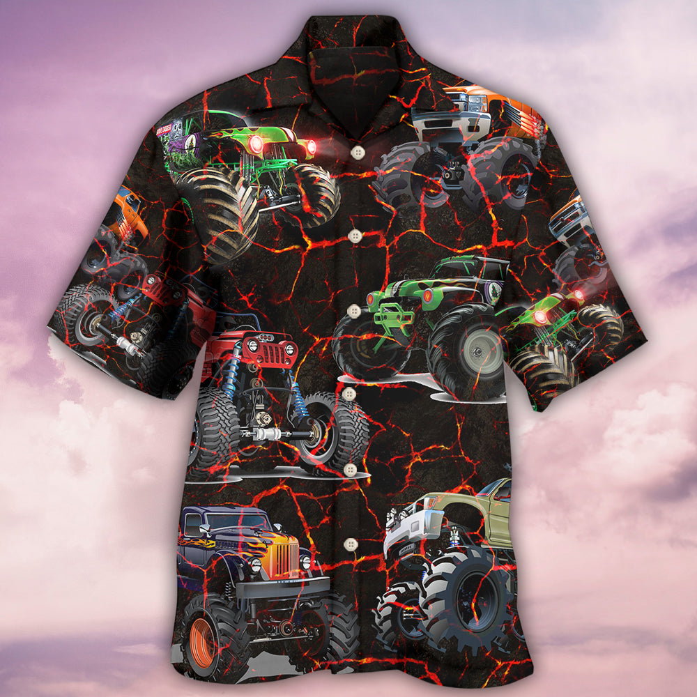 Monster Truck Lava Style - Hawaiian Shirt - Owls Matrix LTD