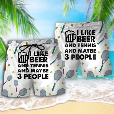 Beer I Like Beer And Tennis And Maybe 3 People - Beach Short - Owls Matrix LTD