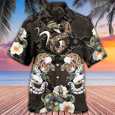 Snake Ball Python Flower Tropical - Hawaiian Shirt - Owls Matrix LTD