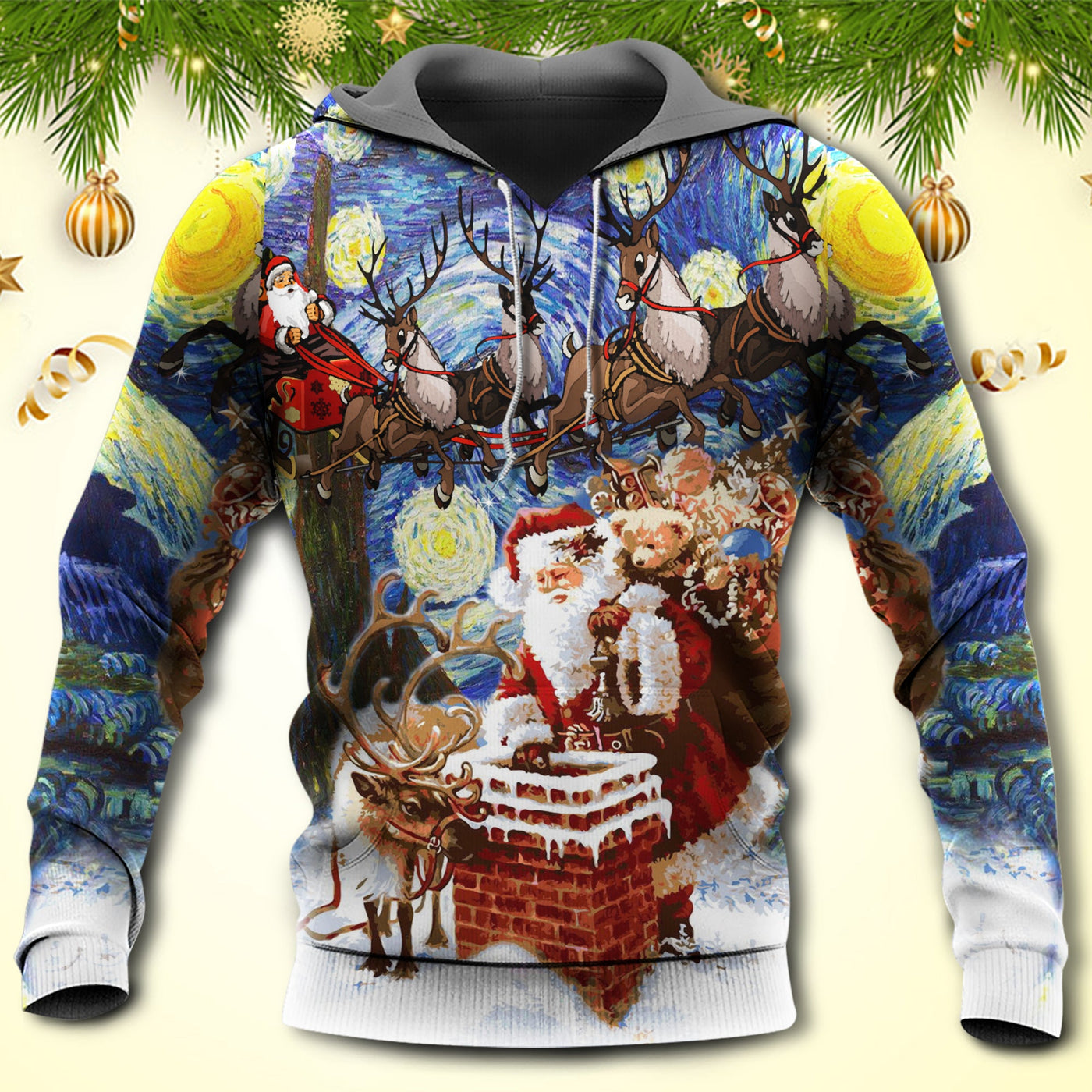 Christmas Santa Coming For You - Hoodie - Owls Matrix LTD