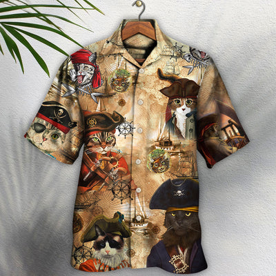Cat Pirate Vintage Cool - Hawaiian Shirt - Owls Matrix LTD