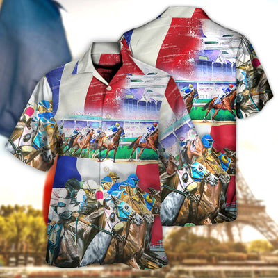 Horse France Horse Racing Amazing Seat Lover - Hawaiian Shirt - Owls Matrix LTD