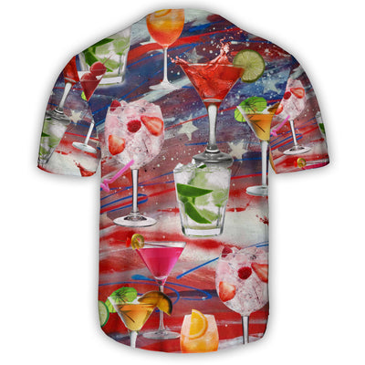 Cocktail Independence Day Let's Drink Cocktail On This Day - Baseball Jersey - Owls Matrix LTD