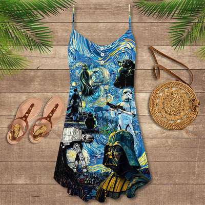 Starwars Starry Night Hope and Mysteries - V-neck Sleeveless Cami Dress