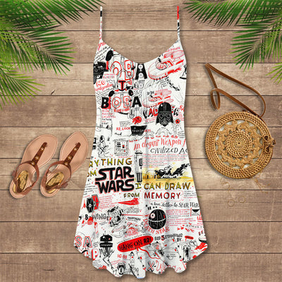 Star Wars All Funny Quotes Comic Style - V-neck Sleeveless Cami Dress