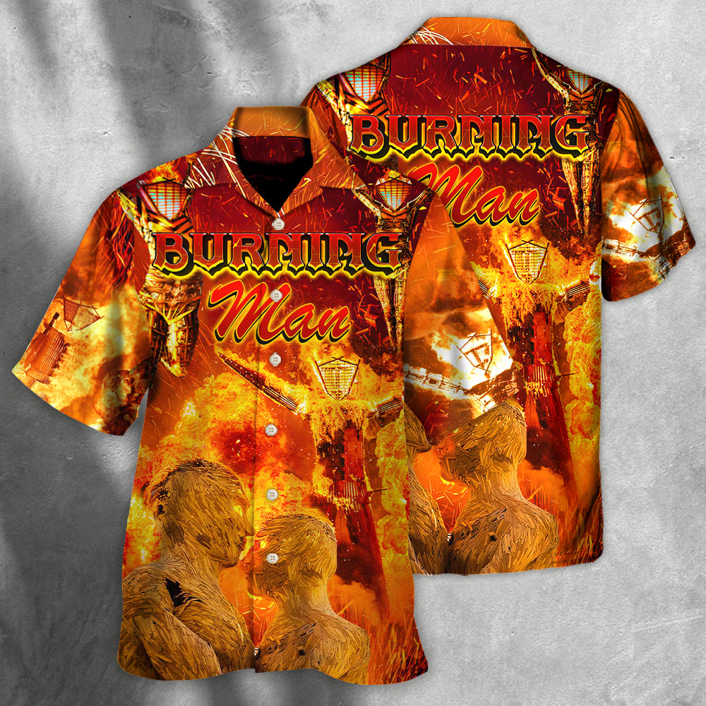 Music Event Burning Man Burn It All Up With The Festival - Hawaiian Shirt - Owls Matrix LTD