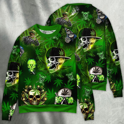 Skull Let's Get High Style - Sweater - Ugly Christmas Sweater - Owls Matrix LTD