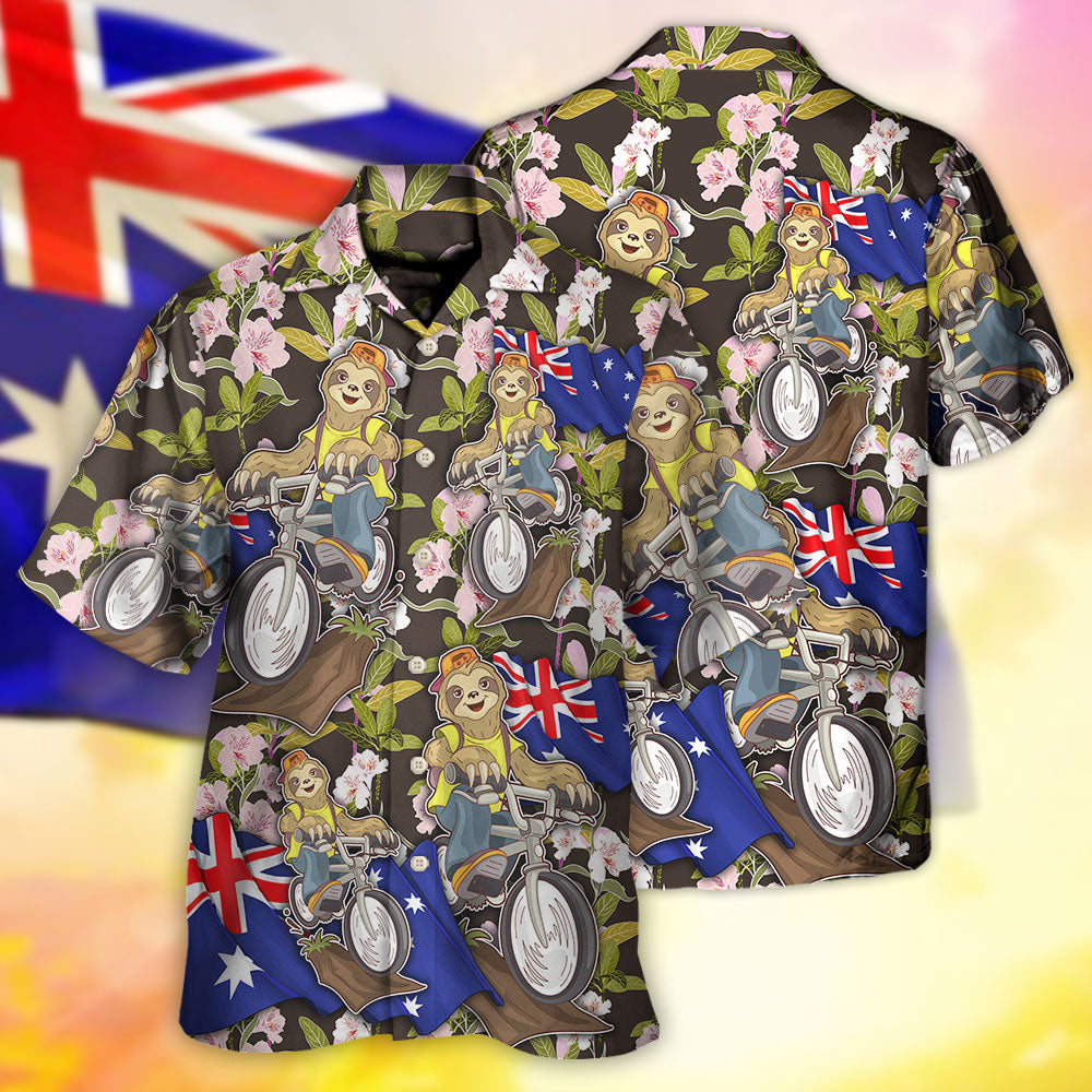 Solth Australia Sloth Ride Cycling Art - Hawaiian Shirt - Owls Matrix LTD