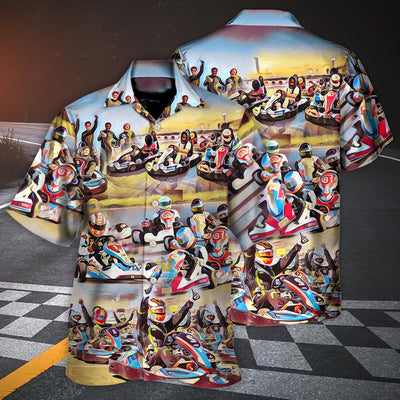 Kart Racing Painting Style - Hawaiian Shirt - Owls Matrix LTD