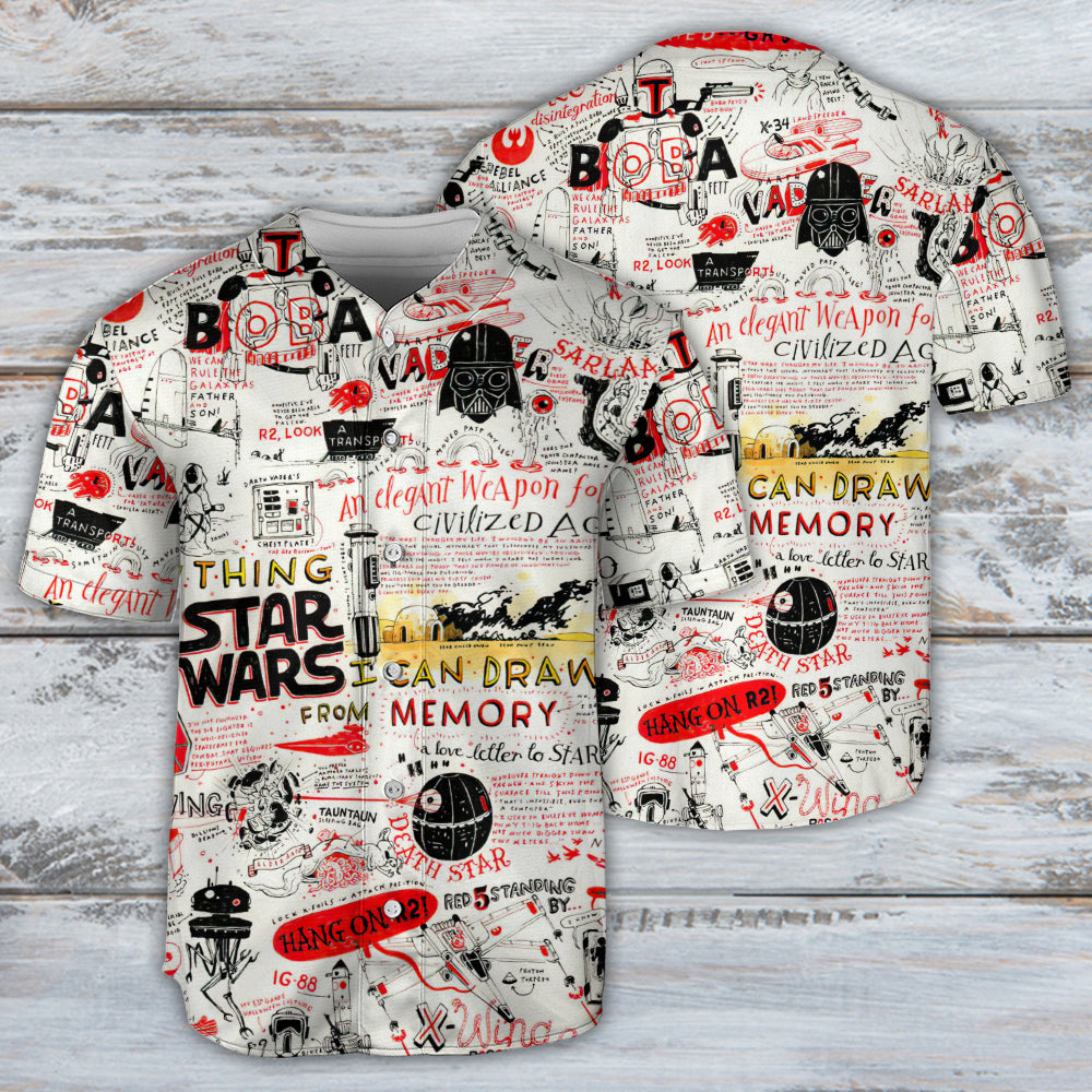 Star Wars All Funny Quotes Comic Style - Baseball Jersey