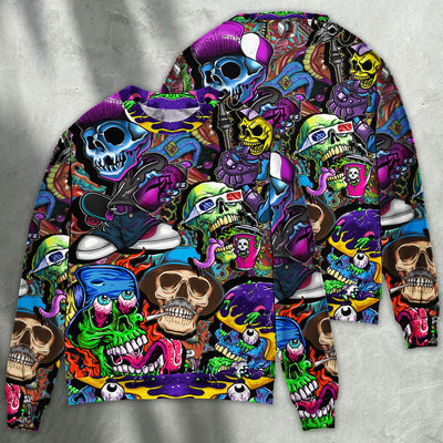 Skull Colorful Mix Style - Sweater - Ugly Christmas Sweater - Owls Matrix LTD