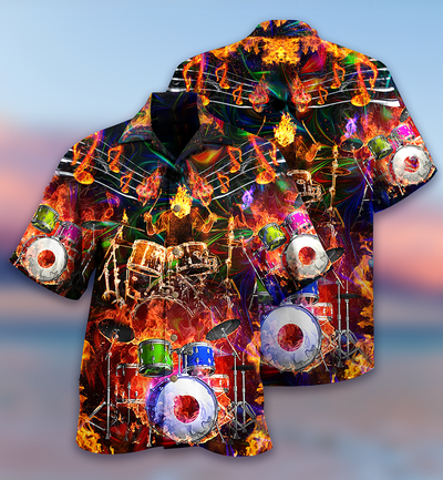 Drum Music Is My Life My Soul - Hawaiian Shirt - Owls Matrix LTD