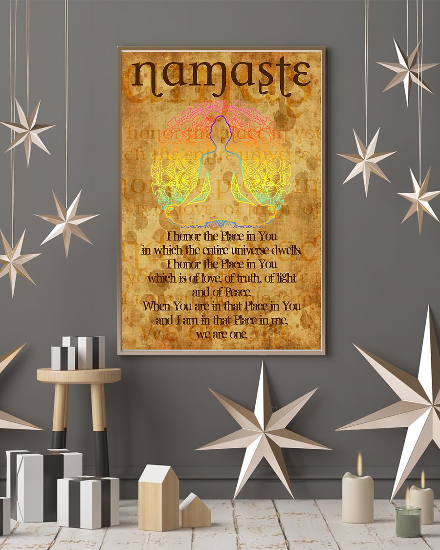 Yoga Life Peace I Honor The Place In You - Vertical Poster - Owls Matrix LTD