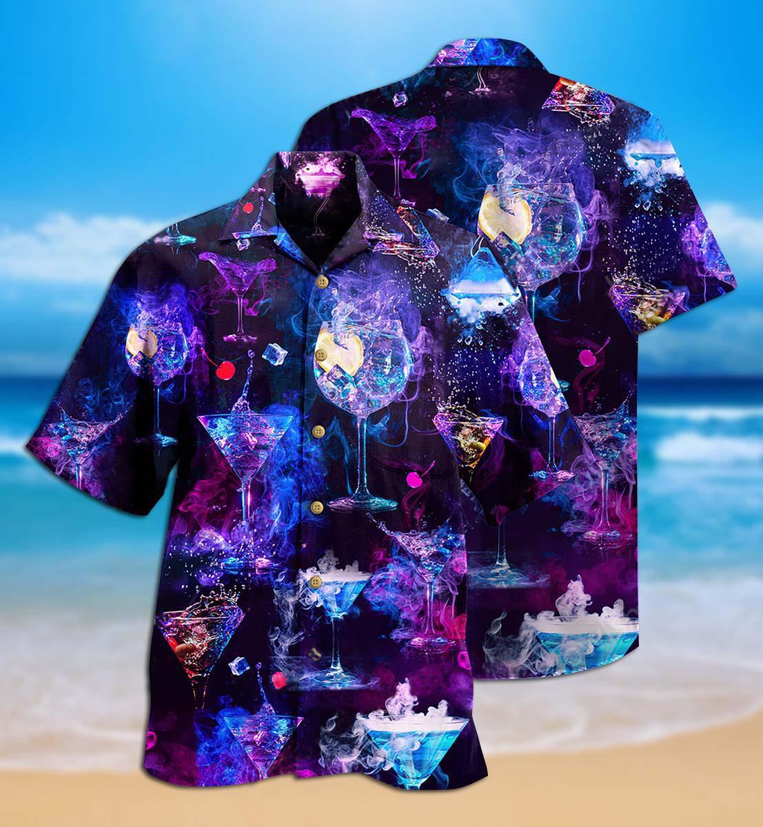 Cocktail Love The Moon Purple - Hawaiian Shirt - Owls Matrix LTD
