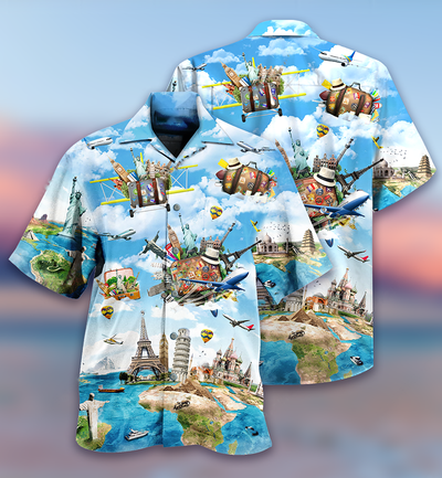 Airplane Travel World Whole Life - Hawaiian Shirt - Owls Matrix LTD