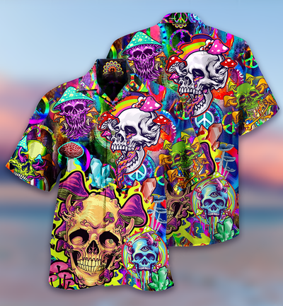 Skull Rainbow Smile - Hawaiian Shirt - Owls Matrix LTD