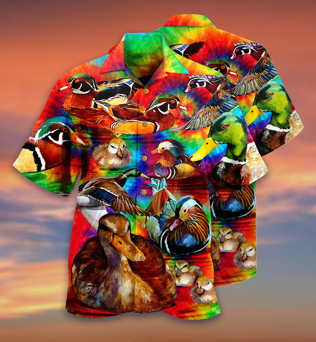 Duck Love Red And Green - Hawaiian Shirt - Owls Matrix LTD