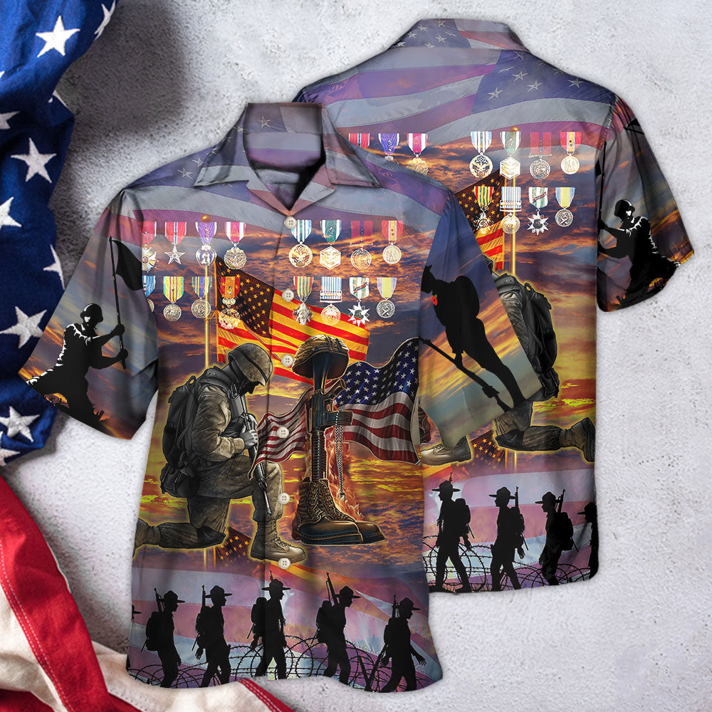 Veteran The High Price Of Freedom Is A Cost Paid By A Brave Few With Lot Of Metals - Hawaiian Shirt - Owls Matrix LTD