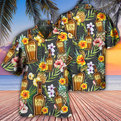 Wine Rum Drinking Tropical Art - Hawaiian Shirt - Owls Matrix LTD