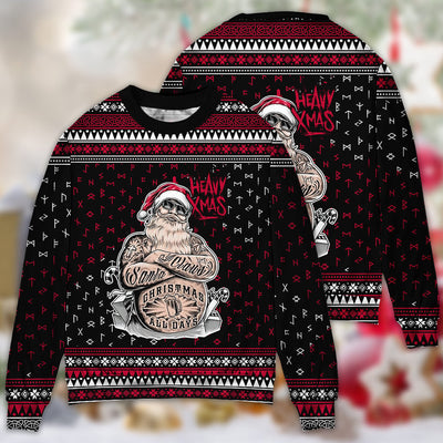 Tattoo Santa Funny Merry Christmas - Sweater - Ugly Christmas Sweaters - Owls Matrix LTD