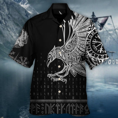 Viking Raven Odin Victory - Hawaiian Shirt - Owls Matrix LTD