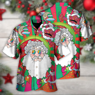 Christmas Santa Claus Psychedelic Colorful - Hawaiian Shirt - Owls Matrix LTD