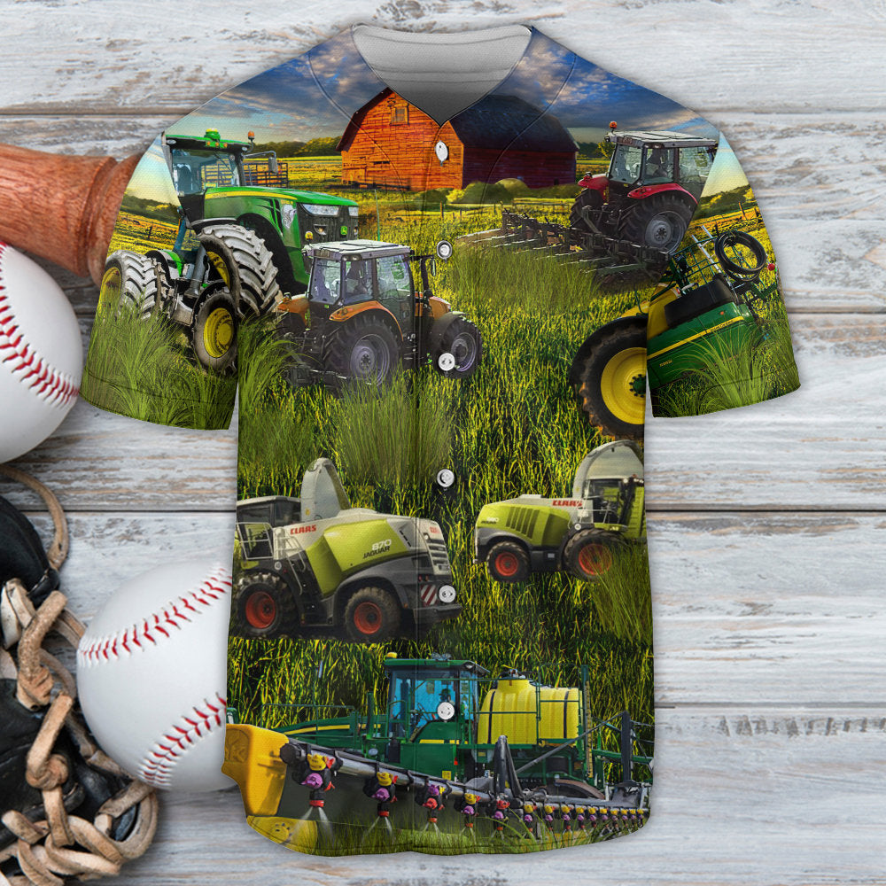 Tractor Just One More Tractor I Promise - Baseball Jersey - Owls Matrix LTD
