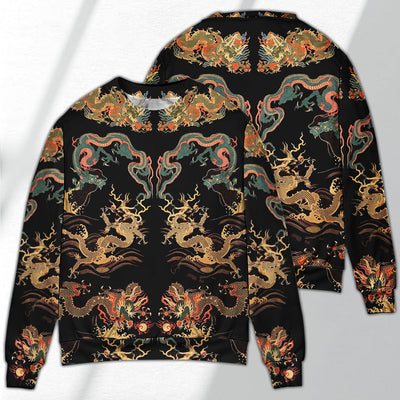 Dragon Chinese Dragon Royal - Sweater - Ugly Christmas Sweaters - Owls Matrix LTD