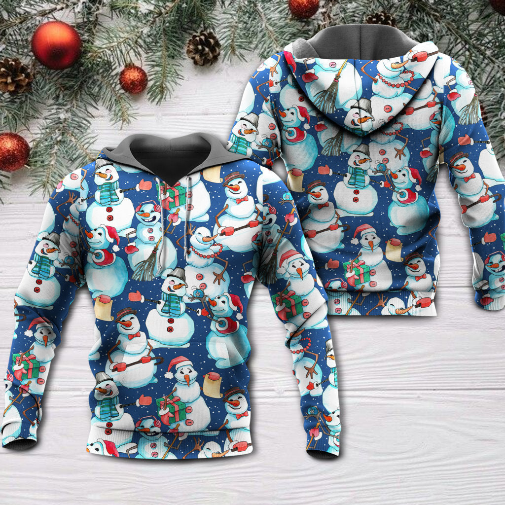 Christmas Happy Snowman Xmas - Hoodie - Owls Matrix LTD