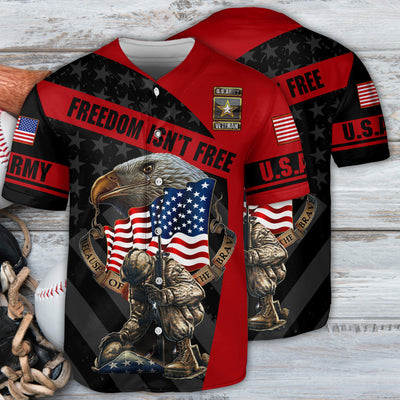 Veteran Freedom Isn't Free Never Forget Memory With Eagle - Baseball Jersey - Owls Matrix LTD