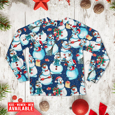 Christmas Happy Snowman Xmas - Pajamas Long Sleeve - Owls Matrix LTD