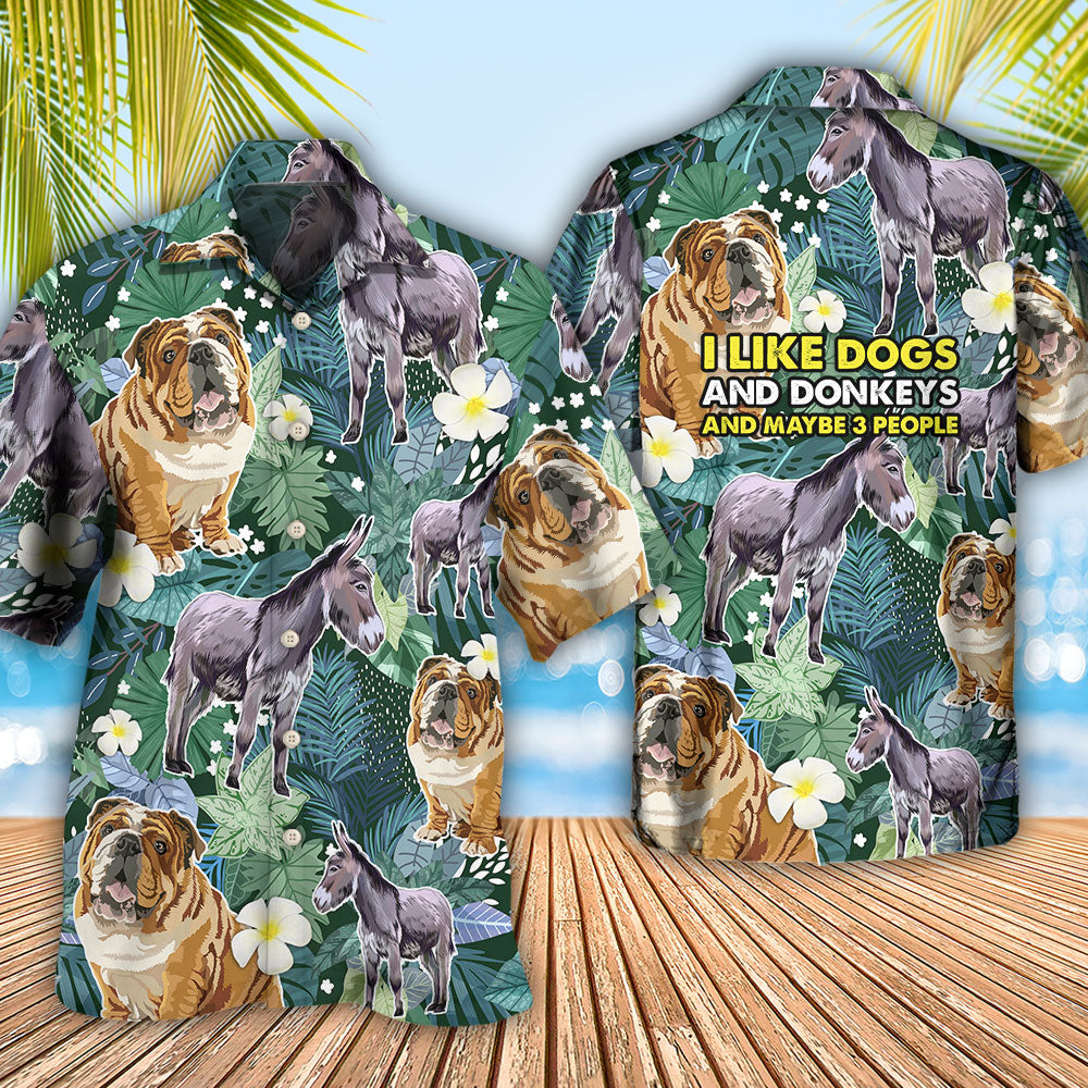 Shar Pei Dog I Like Dogs And Donkeys - Hawaiian Shirt - Owls Matrix LTD