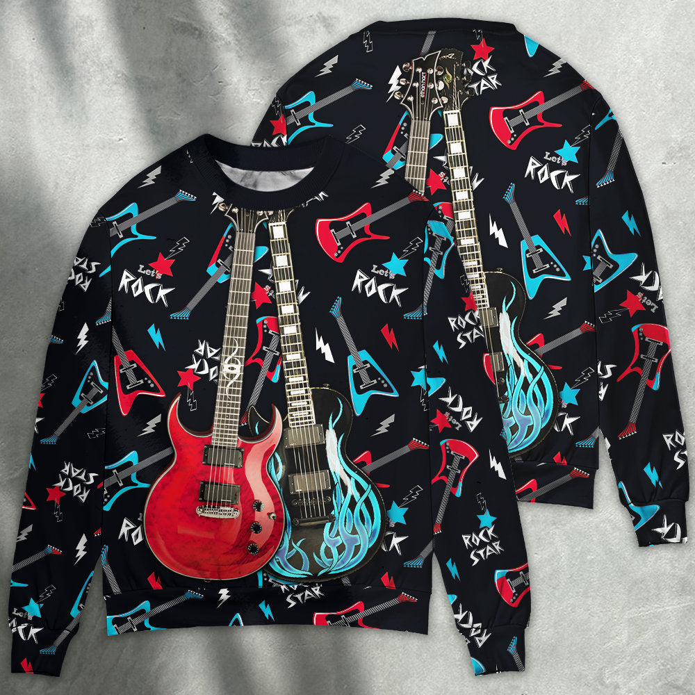 Guitar All I Need Is Playing Music - Sweater - Ugly Christmas Sweaters - Owls Matrix LTD