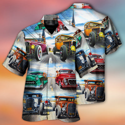 Hot Rod Racing Lover Cool Art Style - Hawaiian Shirt - Owls Matrix LTD