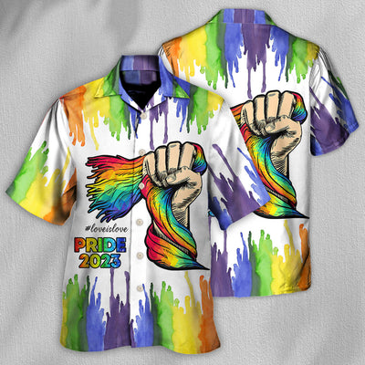 LGBT Pride Love Is Love 2023 - Hawaiian Shirt - Owls Matrix LTD