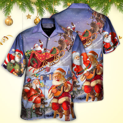 Christmas Santa Claus Funny Art Style - Hawaiian Shirt - Owls Matrix LTD