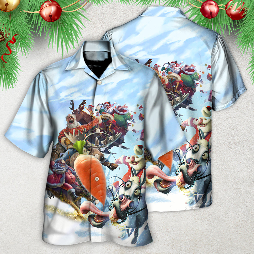 Christmas Santa Happy Funny Christmas - Hawaiian Shirt - Owls Matrix LTD