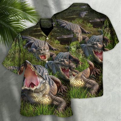 Crocodile The Crocodile Cannot Turn Its Head - Hawaiian Shirt - Owls Matrix LTD