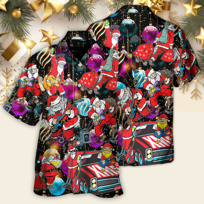 Christmas Guitar Music And Santa Merry Very Xmas - Hawaiian Shirt - Owls Matrix LTD