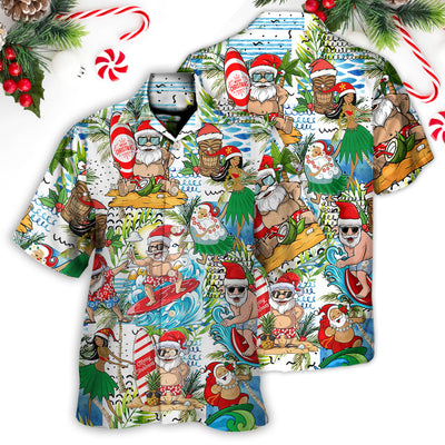 Christmas Santa Aloha Beach Vibe - Hawaiian Shirt - Owls Matrix LTD
