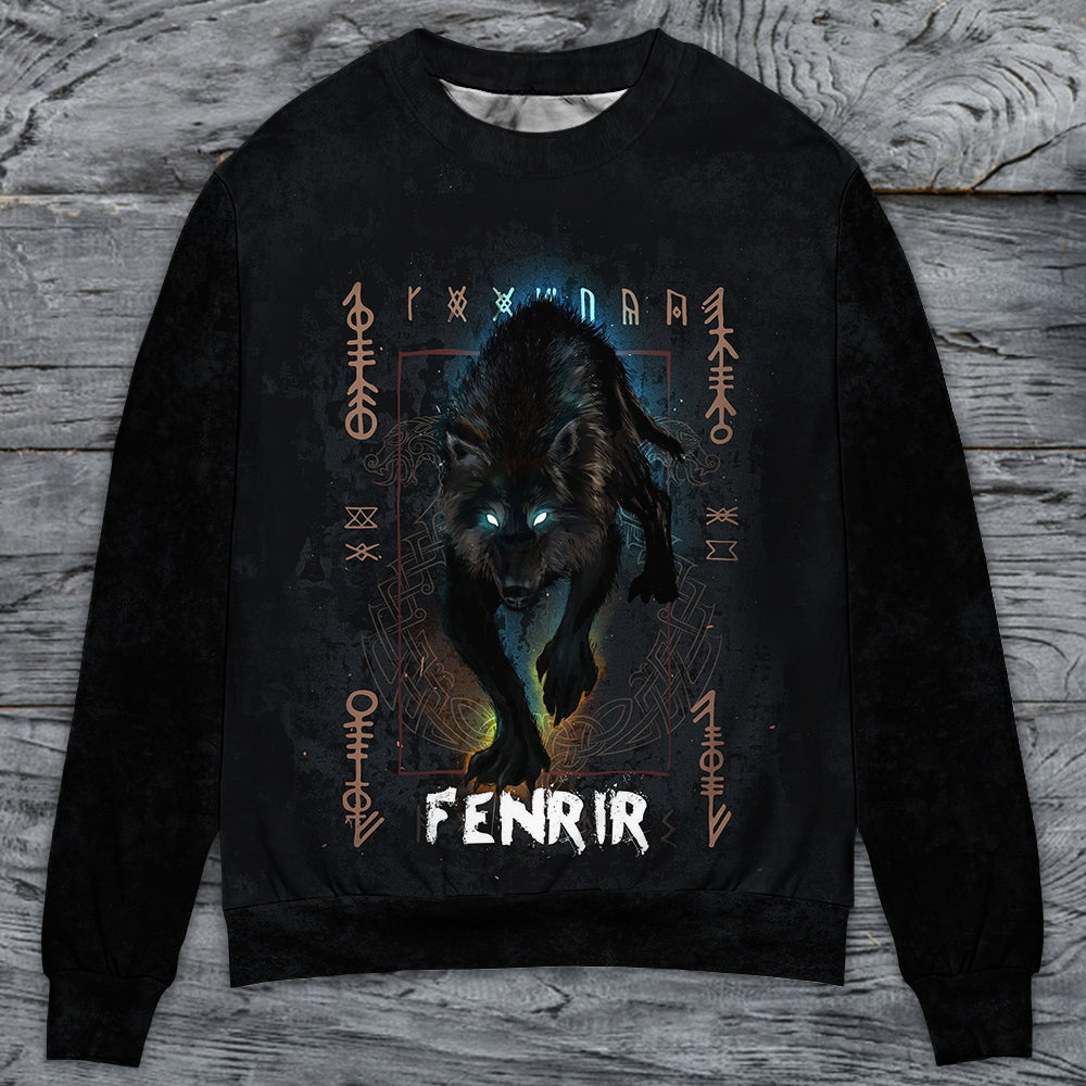 Viking Wolf Fenrir - Sweater - Ugly Christmas Sweater - Owls Matrix LTD